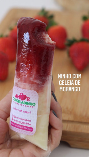 Geladinho Ninho com Geleia de Morango